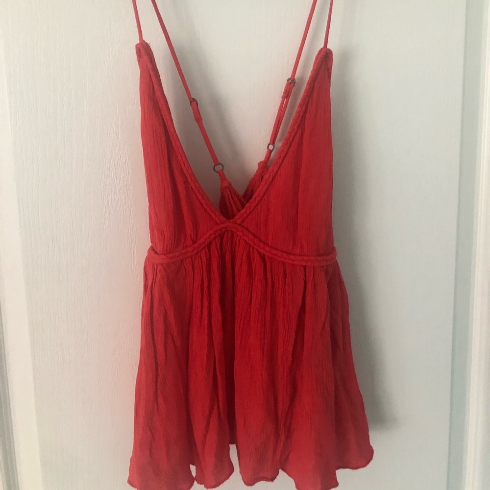 Abercrombie & Fitch Red/Orange Flowy Tank Top